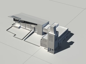 city - multi-storey commercial office building 8 3D Модель