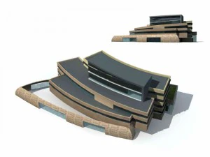 miasto - wielokondygnacyjny biurowiec handlowy 9 Model 3D