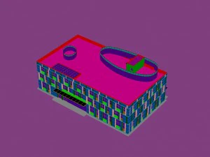 city - multi-storey commercial office building 10 3D Model