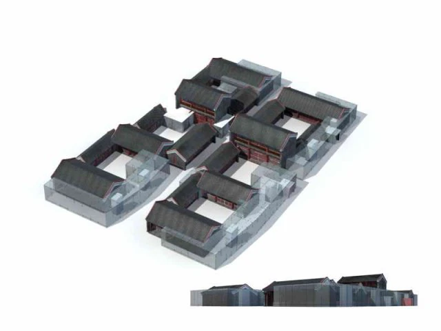 city - multi-storey commercial office building 21 3D Model .c4d .max .obj .3ds .fbx .stl .blend 