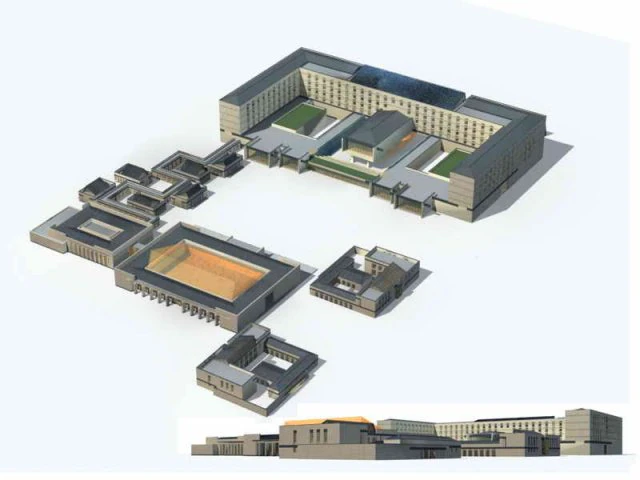 city - multi-storey commercial office building 24 3D Model .c4d .max .obj .3ds .fbx .stl .blend 