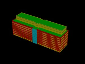 city - multi-storey commercial office building 25 3D Model