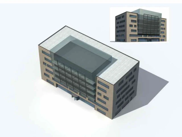 city - multi-storey commercial office building 30 3D Model .c4d .max .obj .3ds .fbx .stl .blend