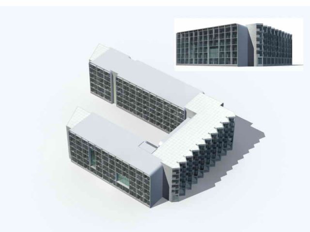 city - multi-storey commercial office building 34 3D Model .c4d .max .obj .3ds .fbx .stl .blend 