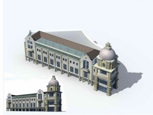 city - multi-storey commercial office building 46 Modelo 3D