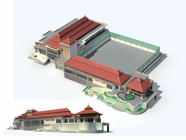 city - multi-storey commercial office building 50 3D Model .c4d .max .obj .3ds .fbx .stl .blend 