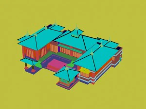 ville - immeuble de bureaux commerciaux &agrave; plusieurs &eacute;tages 53 Modèle 3D