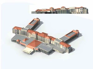 cidade - edif&iacute;cio comercial de v&aacute;rios andares 55 Modelo 3D