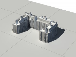 city - multi-storey commercial office building 56 3D Модель
