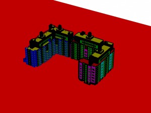 city - multi-storey commercial office building 56 3D Модель