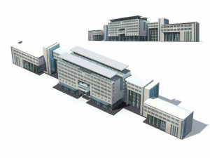 city - multi-storey commercial office building 60 3D Model