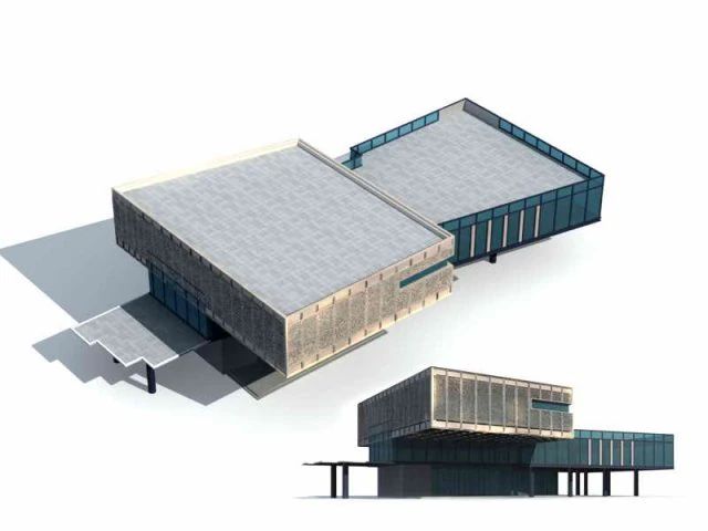 city - multi-storey commercial office building 61 3D Model .c4d .max .obj .3ds .fbx .stl .blend 