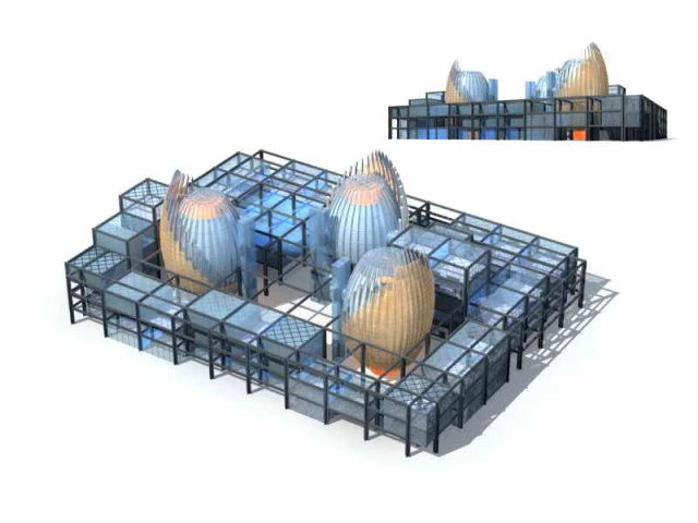 city - multi-storey commercial office building 68 3D Model .c4d .max .obj .3ds .fbx .stl .blend