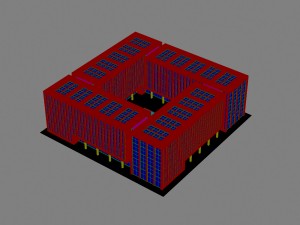 city - multi-storey commercial office building 76 3D Model