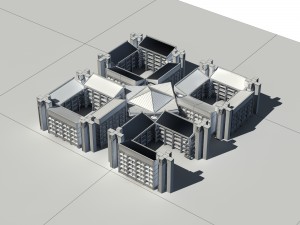 city - multi-storey commercial office building 77 Model 3D