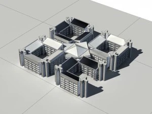 city - multi-storey commercial office building 77 3D Model