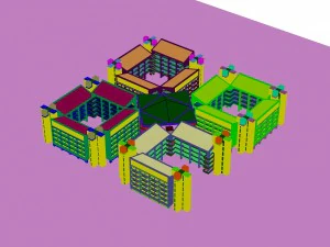 city - multi-storey commercial office building 77 3D Model