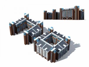 city - multi-storey commercial office building 78 3D मॉडल