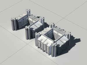 city - multi-storey commercial office building 78 3D मॉडल