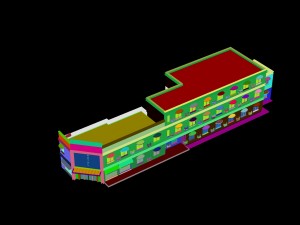 city - multi-storey commercial office building 84 Modelo 3D