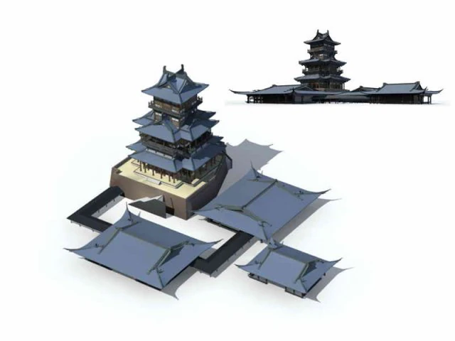 city - multi-storey commercial office building 86 3D Model .c4d .max .obj .3ds .fbx .stl .blend