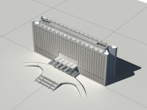 city - multi-storey commercial office building 90 3D मॉडल