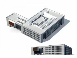 city - multi-storey commercial office building 91 Modello 3D
