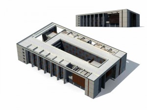 city - multi-storey commercial office building 93 Model 3D