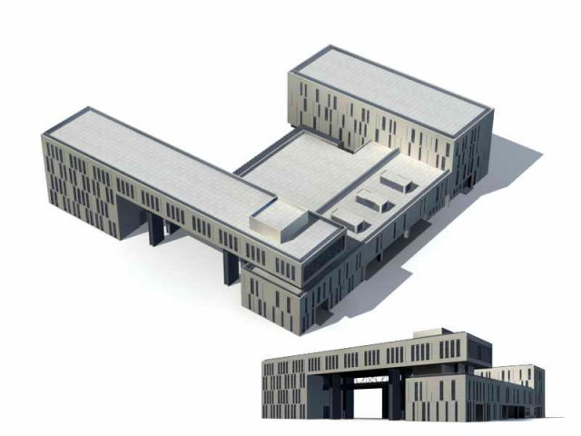 city - multi-storey commercial office building 94 Modelo 3D .c4d .max .obj .3ds .fbx .stl .blend 