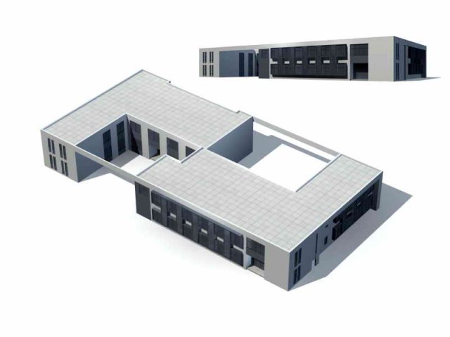 city - multi-storey commercial office building 95 3D Model .c4d .max .obj .3ds .fbx .stl .blend 