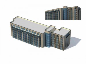 city - multi-storey commercial office building 100 3D Model