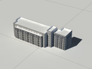 city - multi-storey commercial office building 100 Model 3D
