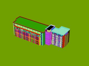 city - multi-storey commercial office building 100 Model 3D