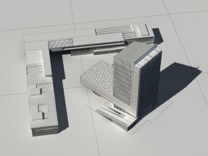 city - multi-storey commercial office building 105 3Dモデル