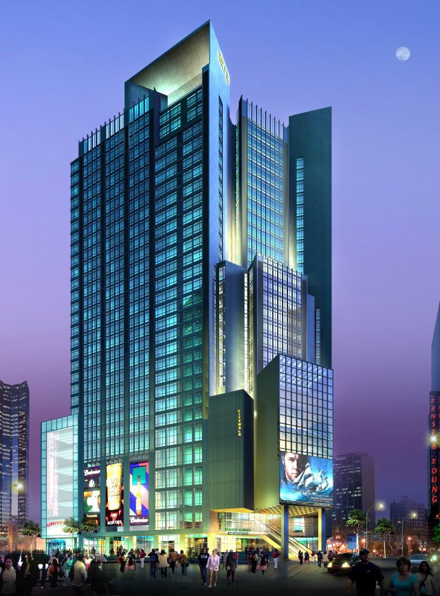 city building - multi-storey commercial office 113 Model 3D .c4d .max .obj .3ds .fbx .stl .blend 