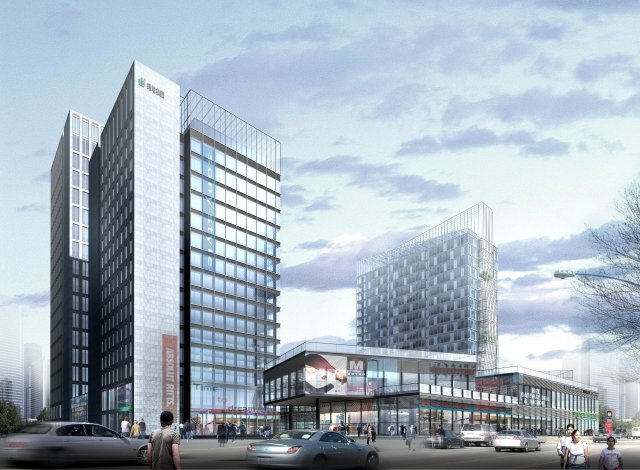 city building - multi - storey commercial office 114 3D Модель .c4d .max .obj .3ds .fbx .stl .blend