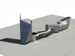 city building - multi-storey commercial office 117 3D-Modell