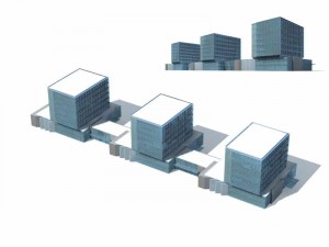 city - multi-storey commercial office building 108 3D Модель