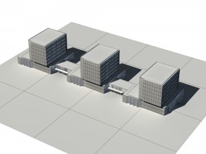 city - multi-storey commercial office building 108 3D Model