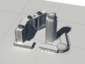 city building - multi-storey commercial office 120 3D Model