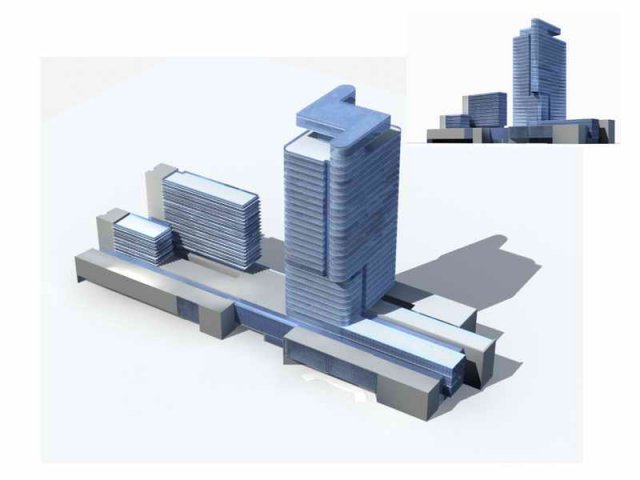 city - multi-storey commercial office building 111 Modèle 3D .c4d .max .obj .3ds .fbx .stl .blend 