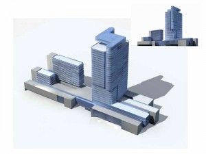city - multi-storey commercial office building 111 3D Model