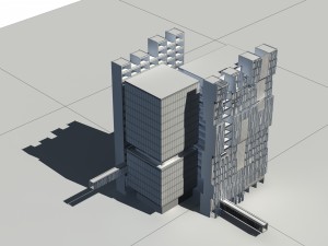city - multi-storey commercial office building 112 Modelo 3D