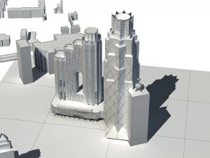 city - multi-storey commercial office building 113 3D Model