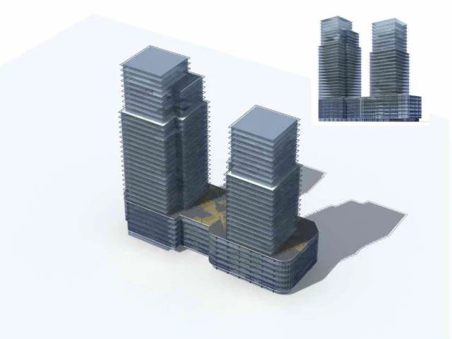 city - multi-storey commercial office building 114 3D Model .c4d .max .obj .3ds .fbx .stl .blend 