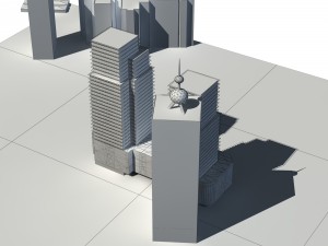 city - multi-storey commercial office building 114 Modello 3D