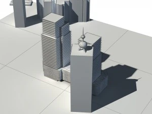 city - multi-storey commercial office building 114 3D Model