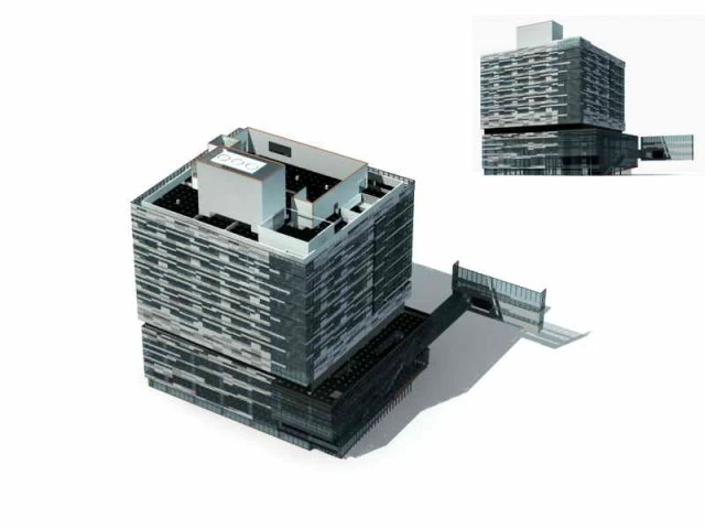 city - multi-storey commercial office building 116 3D Model .c4d .max .obj .3ds .fbx .stl .blend 