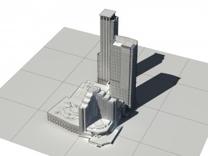 city - multi-storey commercial office building 117 Modelo 3D