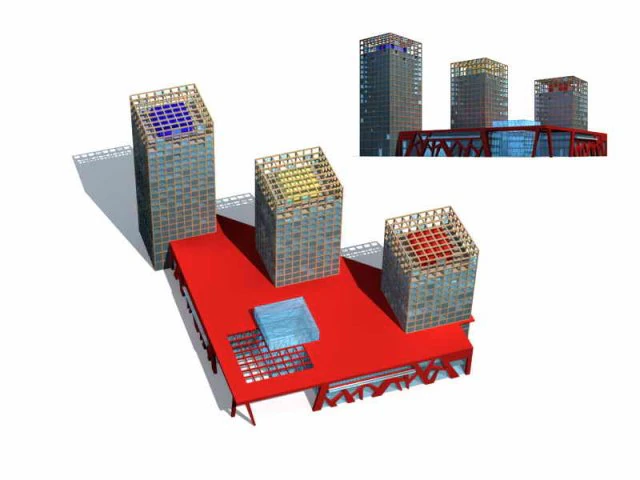 city - multi-storey commercial office building 118 3D Model .c4d .max .obj .3ds .fbx .stl .blend 